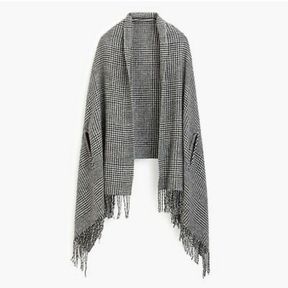 Jcrew cape scarf in glen plaid